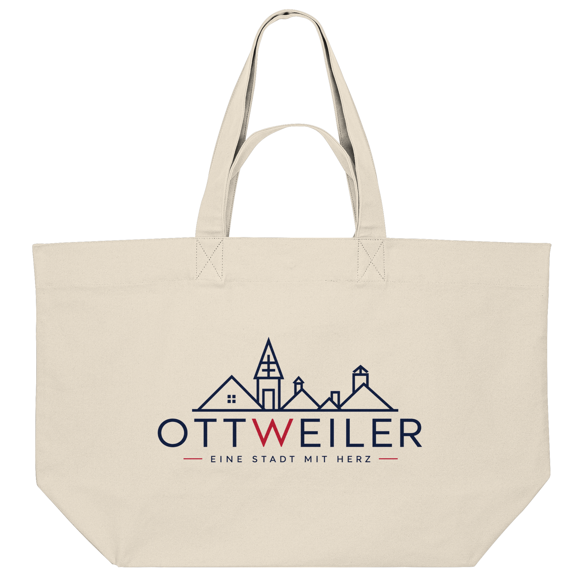 Naturfarbene Shopping-Bag mit Ottweiler Logo